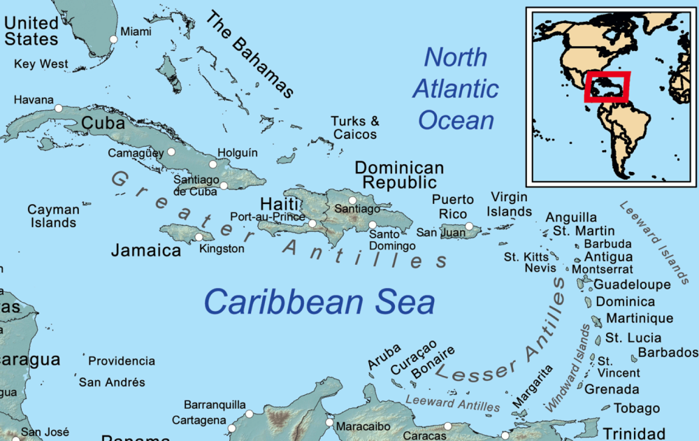 Map of the Caribbean